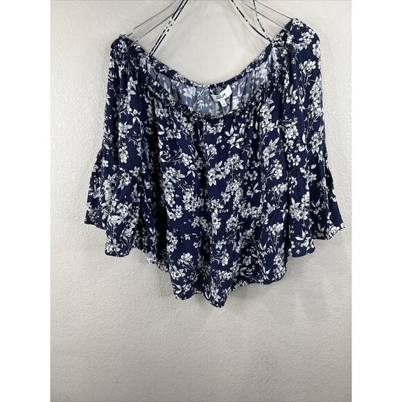 Likely Off The Shoulder Short 3/4‎ Sleeves Size L Top Bohemian Coastal Cottage - Picture 1 of 13